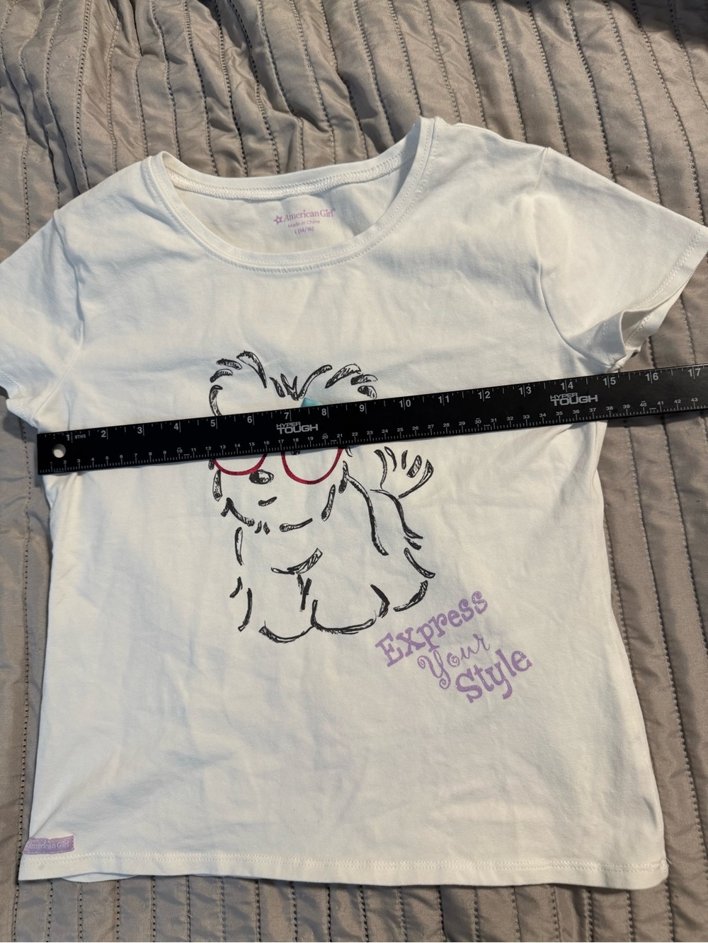 American Girl Graphic Tee with Dog and Glasses Express Your Style - Picture 7 of 8